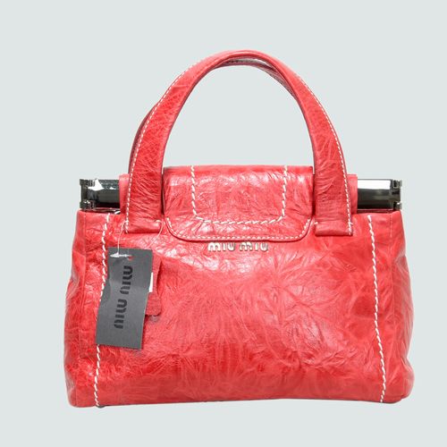 90280 Miu Miu in pelle lucida Tote Borse Flap 90280 Red